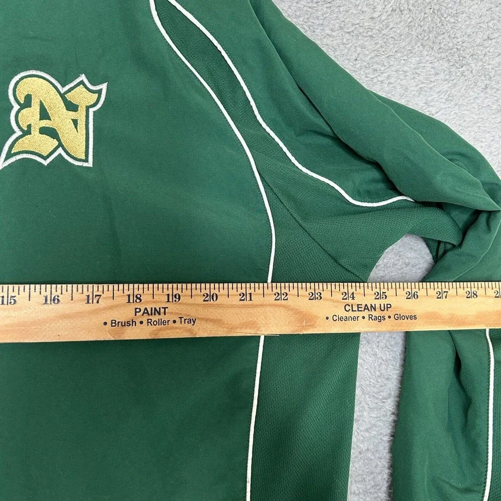 Mizuno Track Jacket Mens XL Green Running 1/4‎ Zip Lined Pockets Vented Back